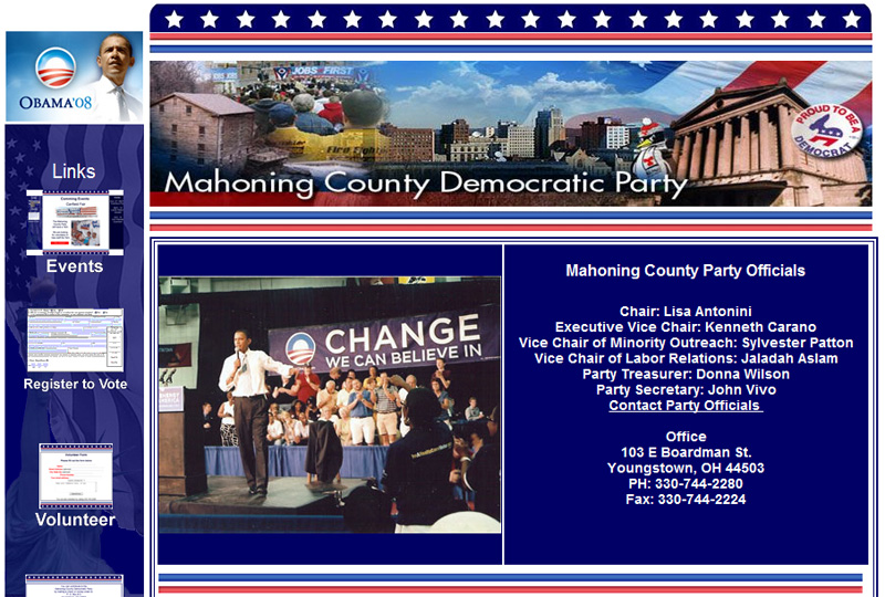 Site done for the Mahoning County Democratic party.